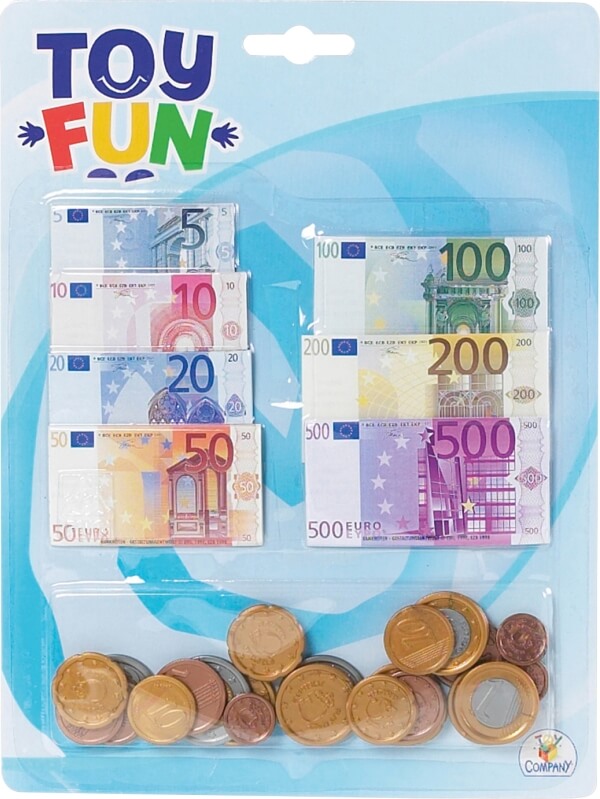 euro banconote e monete soldi finti
