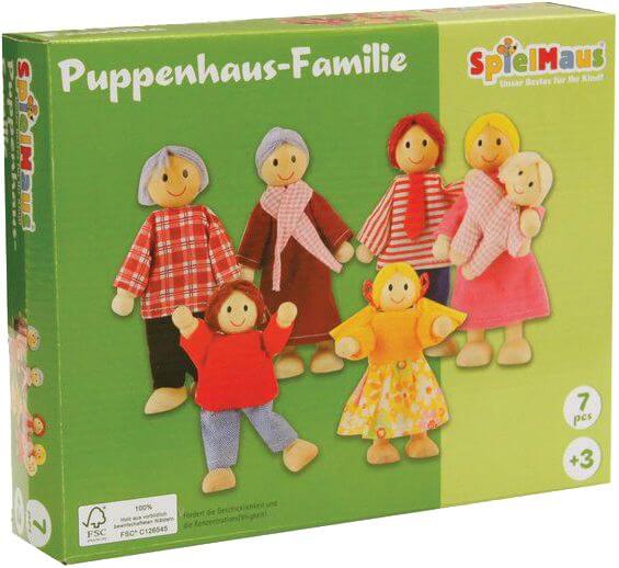 Famiglia casa delle bambole con 7 personaggi