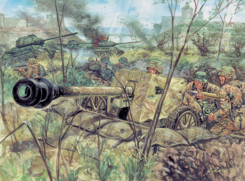 Cannone anticarro tedesco PAK 40 con equipaggio 1:72