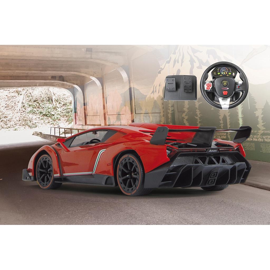 Lamborghini Veneno rossa con volante e pedali rc