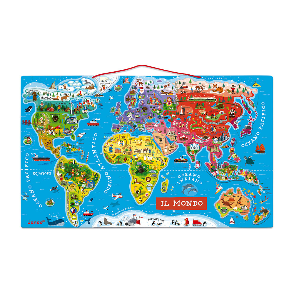 puzzle magnetico del mondo 92pz