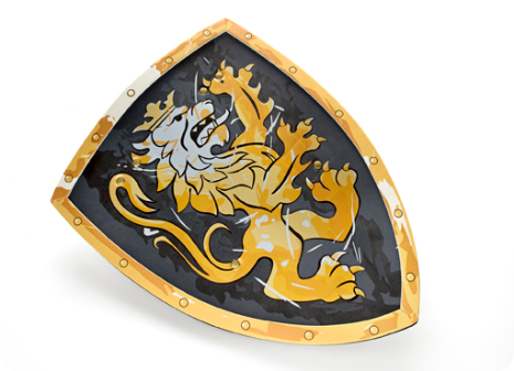Scudo cavaliere nero/oro