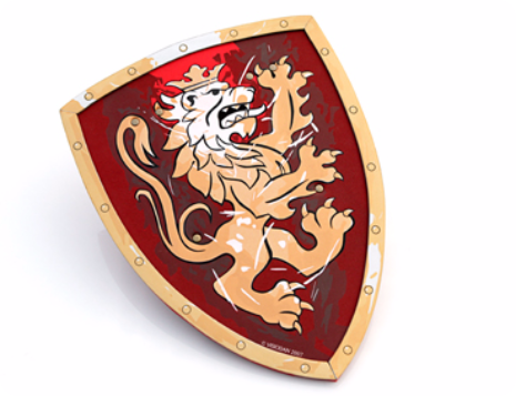 Scudo cavaliere rosso/oro