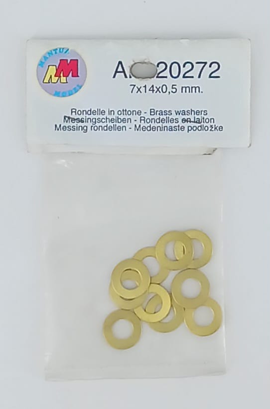 rondelle in ottone 7x14x0,5mm