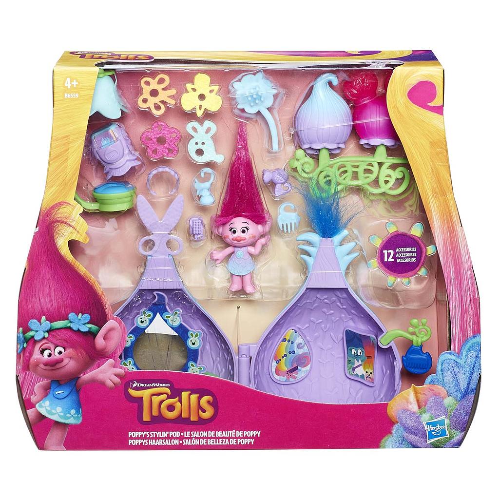 Trolls - Playset Salone Di Bellezza Con Poppy 12 Cm