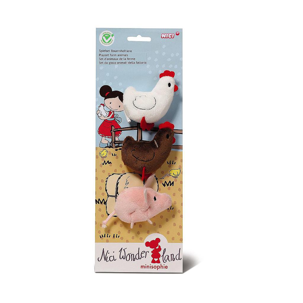 set 3 animali peluche 