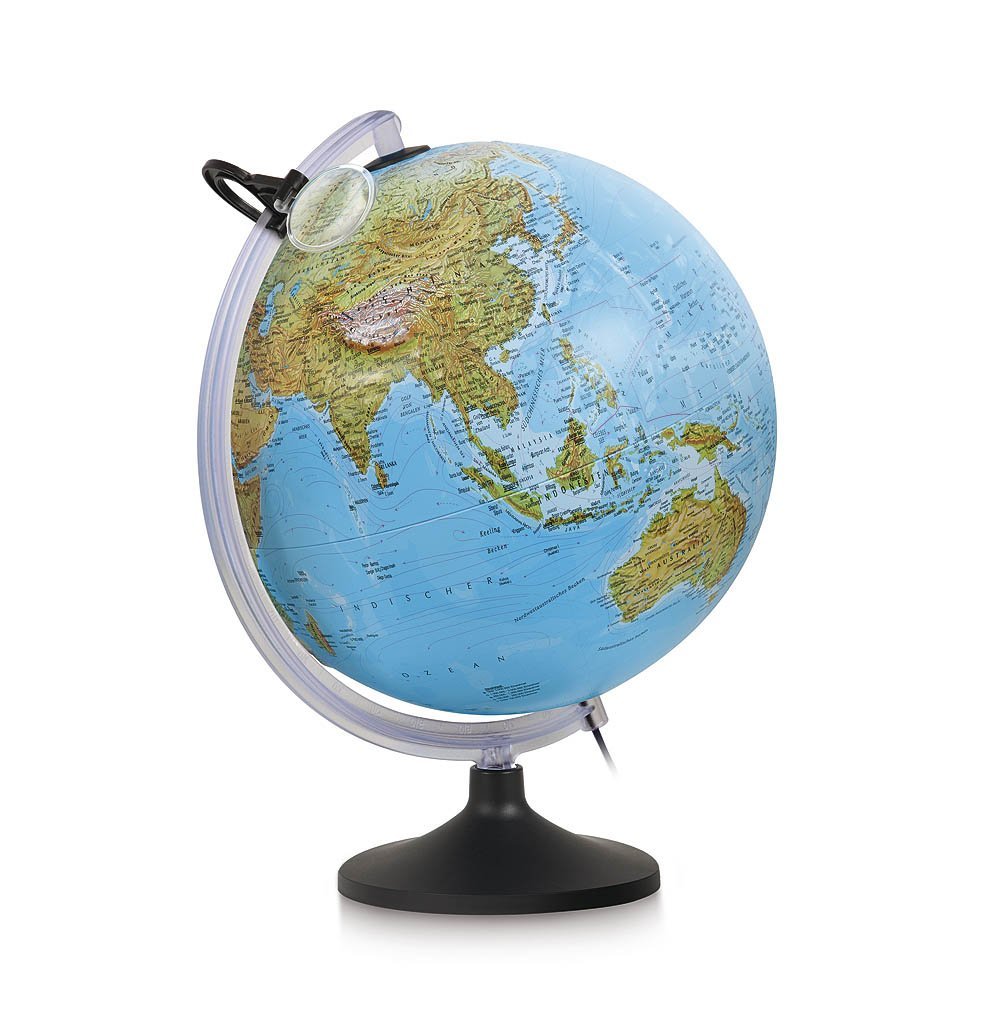 Mappamondo luminoso con rilievi in 3D 30cm