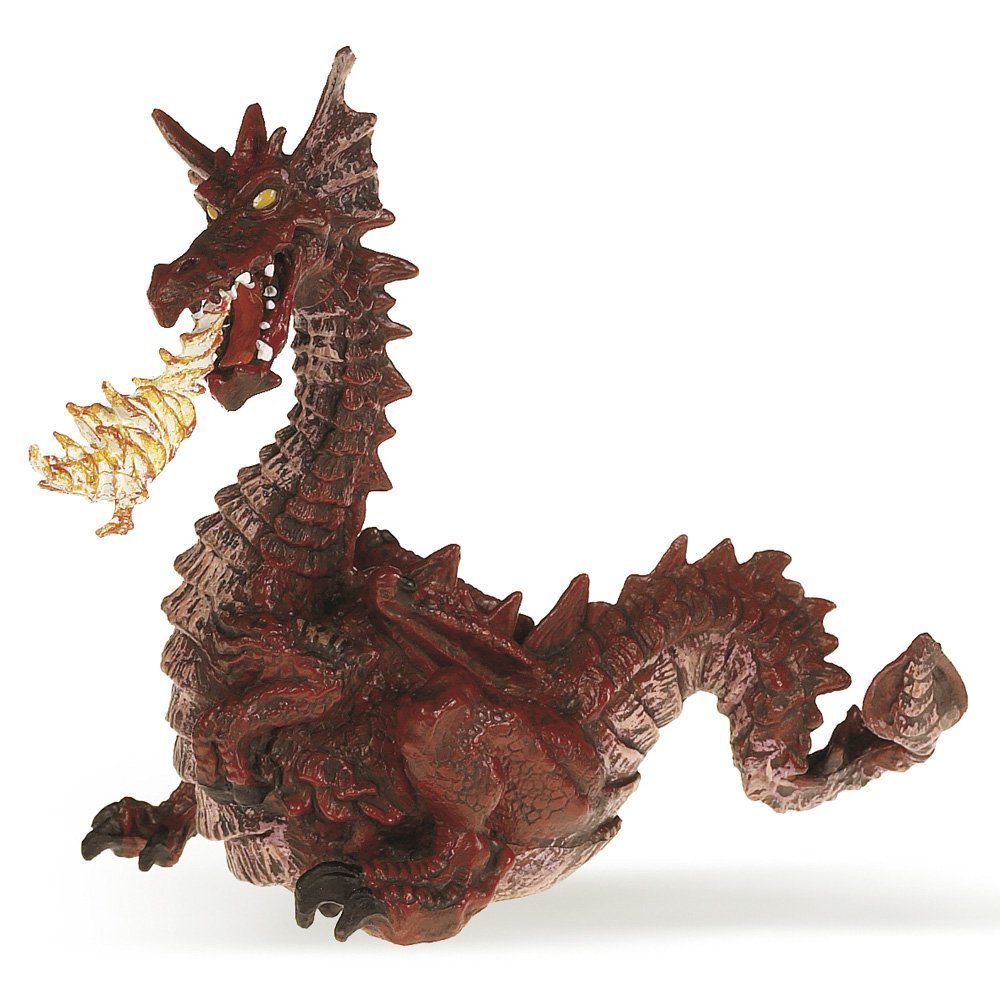 Red dragon with flame