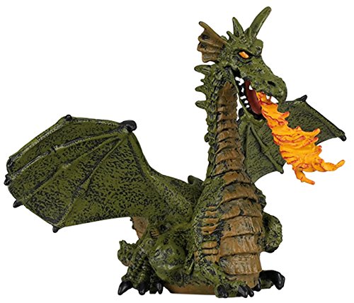 Green winged dragon with flame