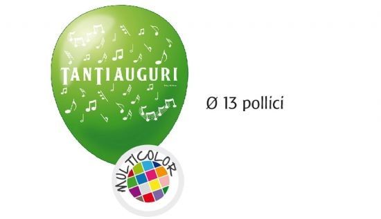 1 palloncino tanti auguri 13&quot; colori ass.ti