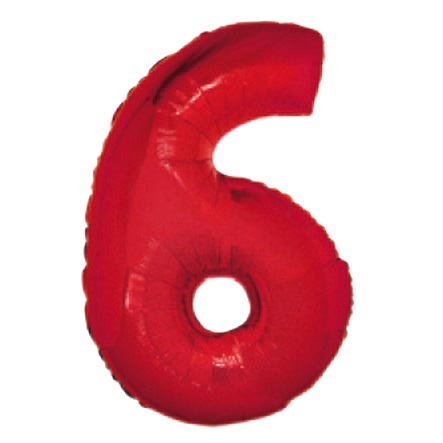 palloncino n.6 rosso 102cm mylar