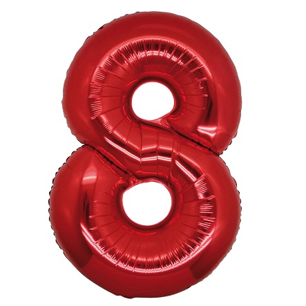 palloncino n'8 rosso 102cm mylar