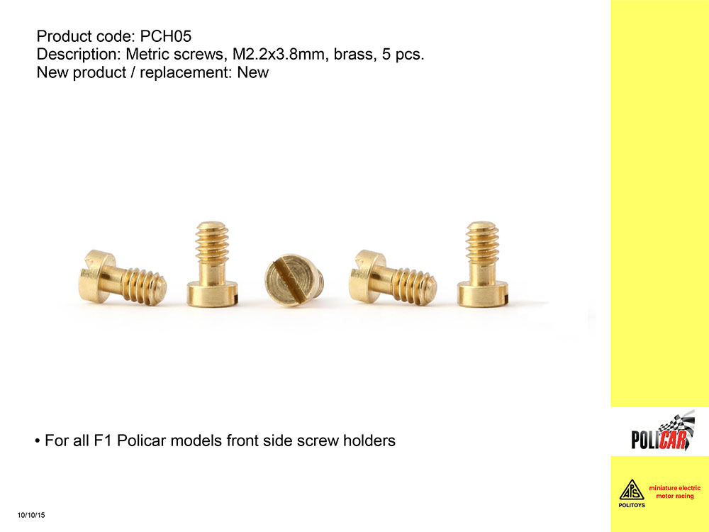 viti metriche 2,2x3,8mm testa piccola