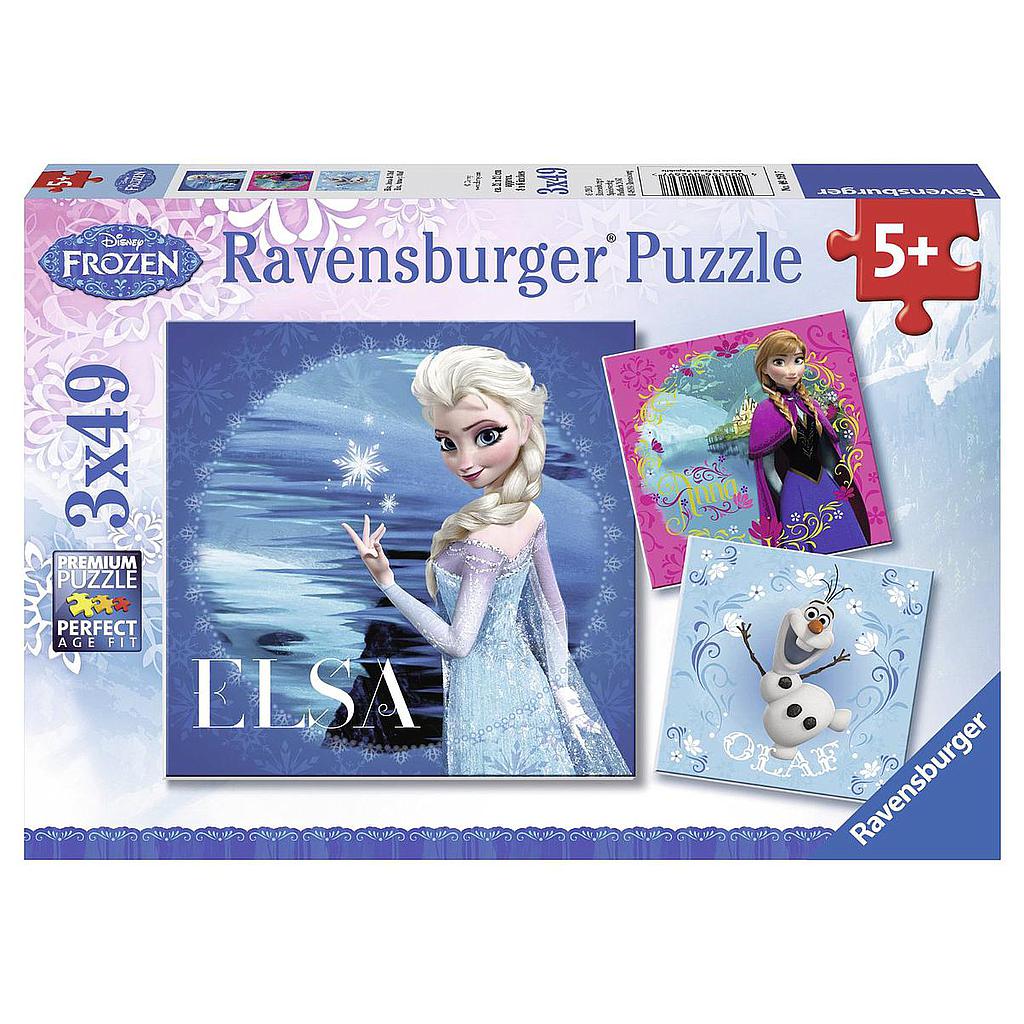 elsa anna &amp; olaf 3x49pz