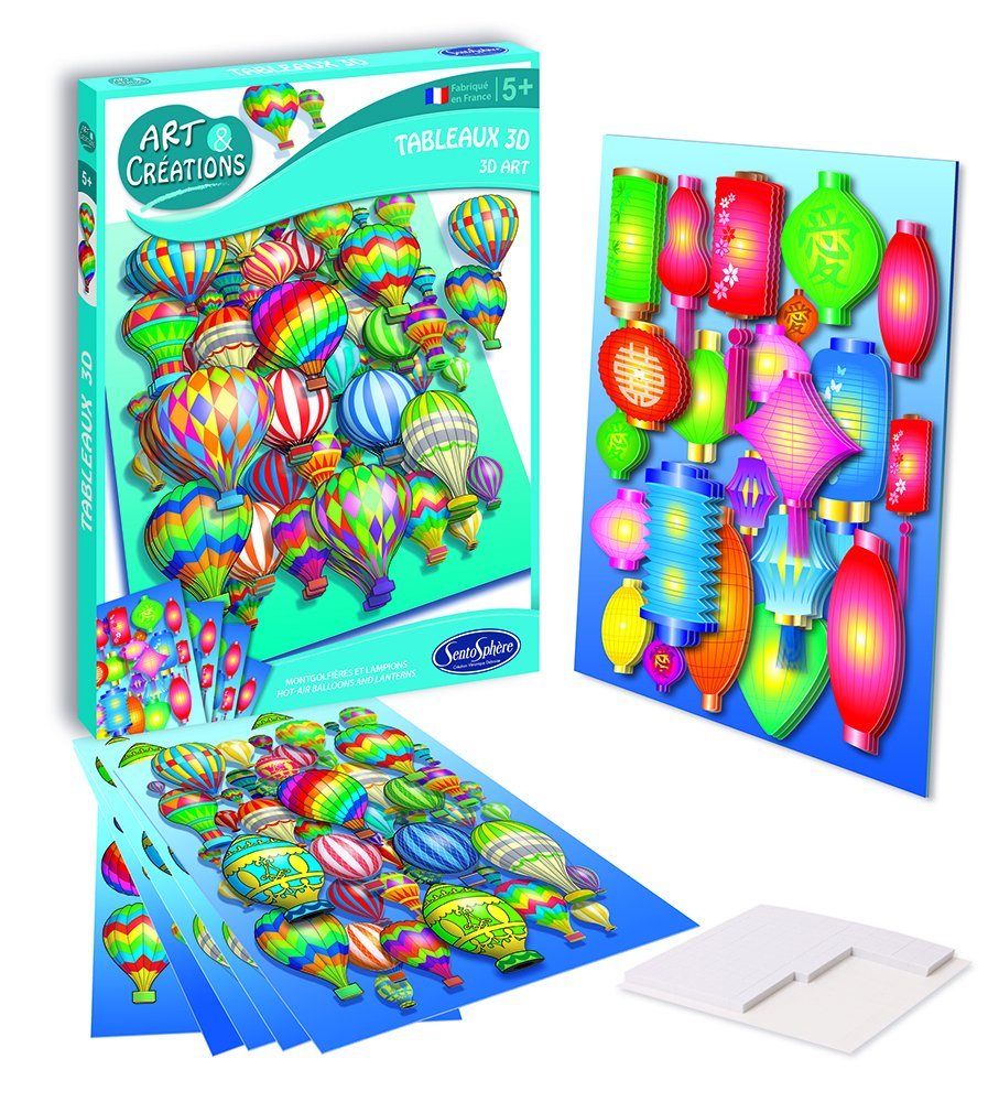 tableaux 3d mongolfiere e lanterne