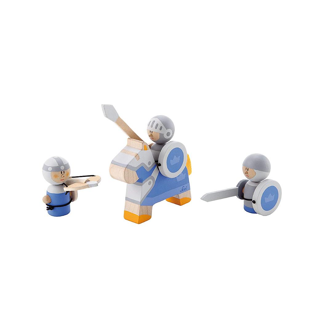 Set guerrieri azzurri in legno