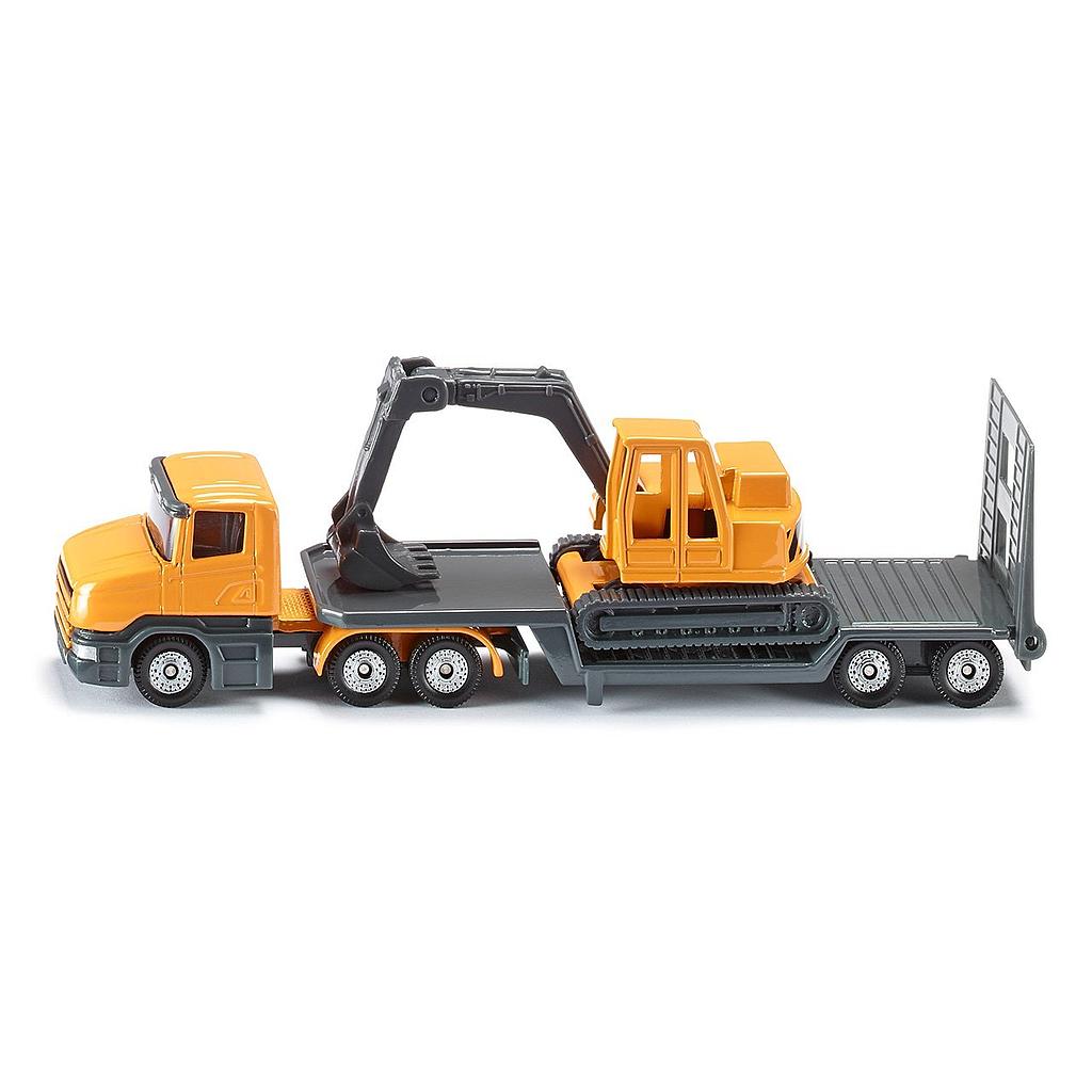 camion rimorchio con escavatore