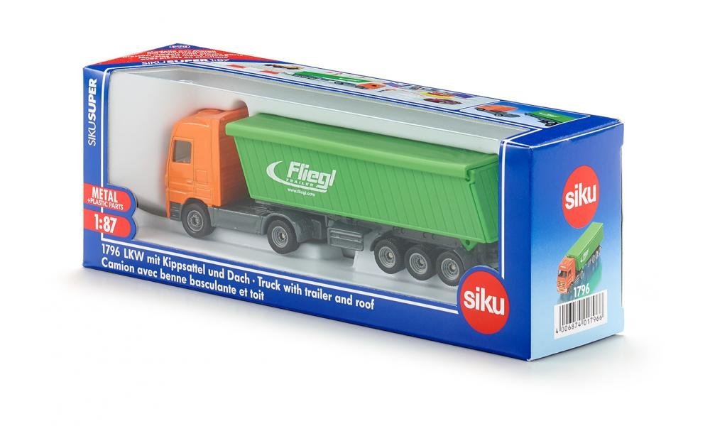 Camion con rimorchio e copertura