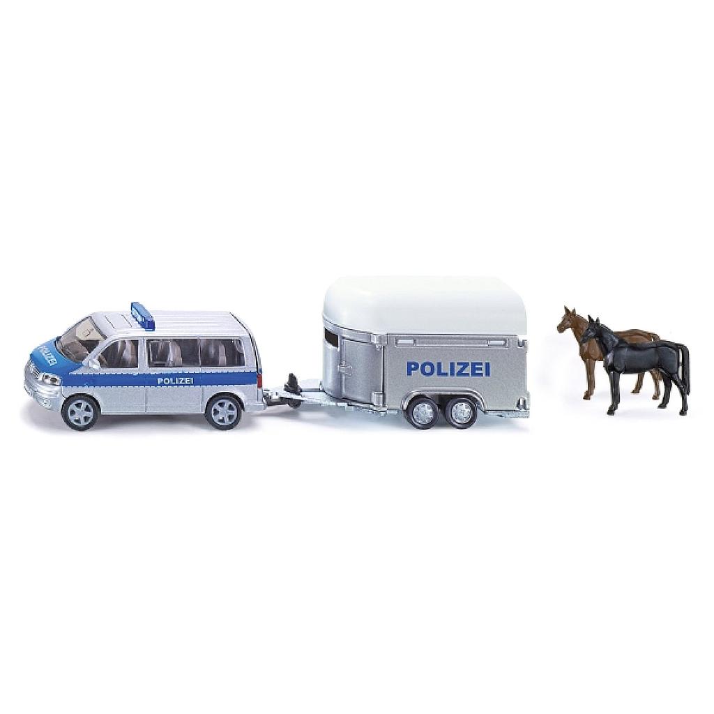 furgone polizia con rimorchio cavalli