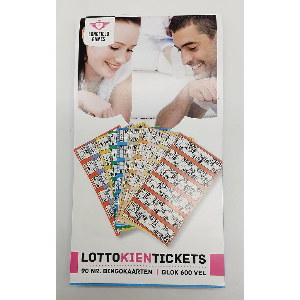 blocchetto 600 cartelle ticket tombola bingo  1-90