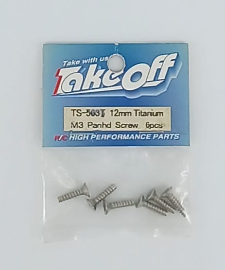 6 viti svasate 3x12mm in titanio