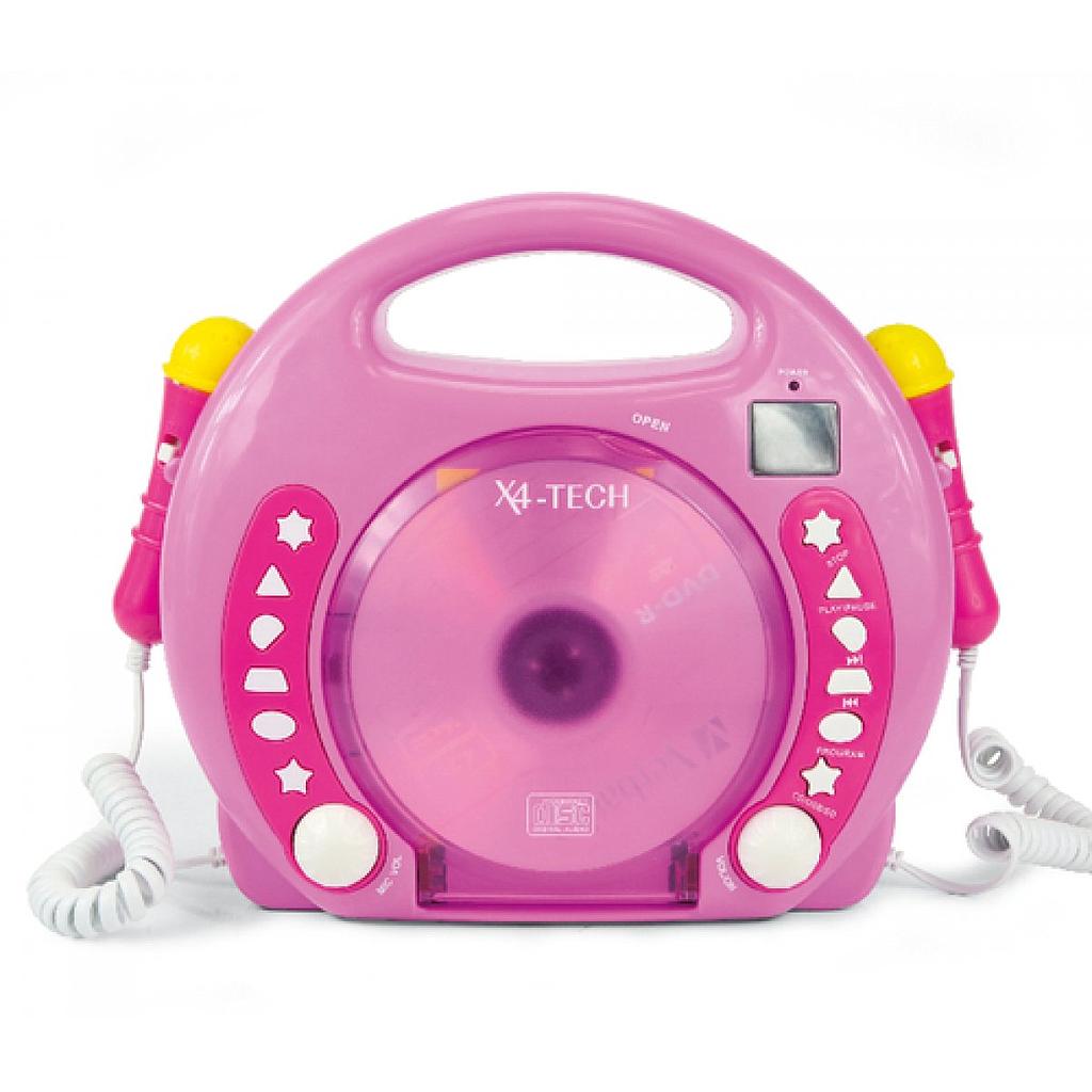 Lettore CD Karaoke MP3 2 Microfoni girl/ rosa