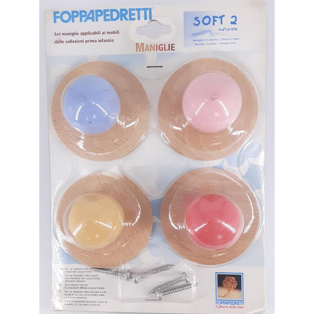 set 4 maniglie colori pastello per mobili