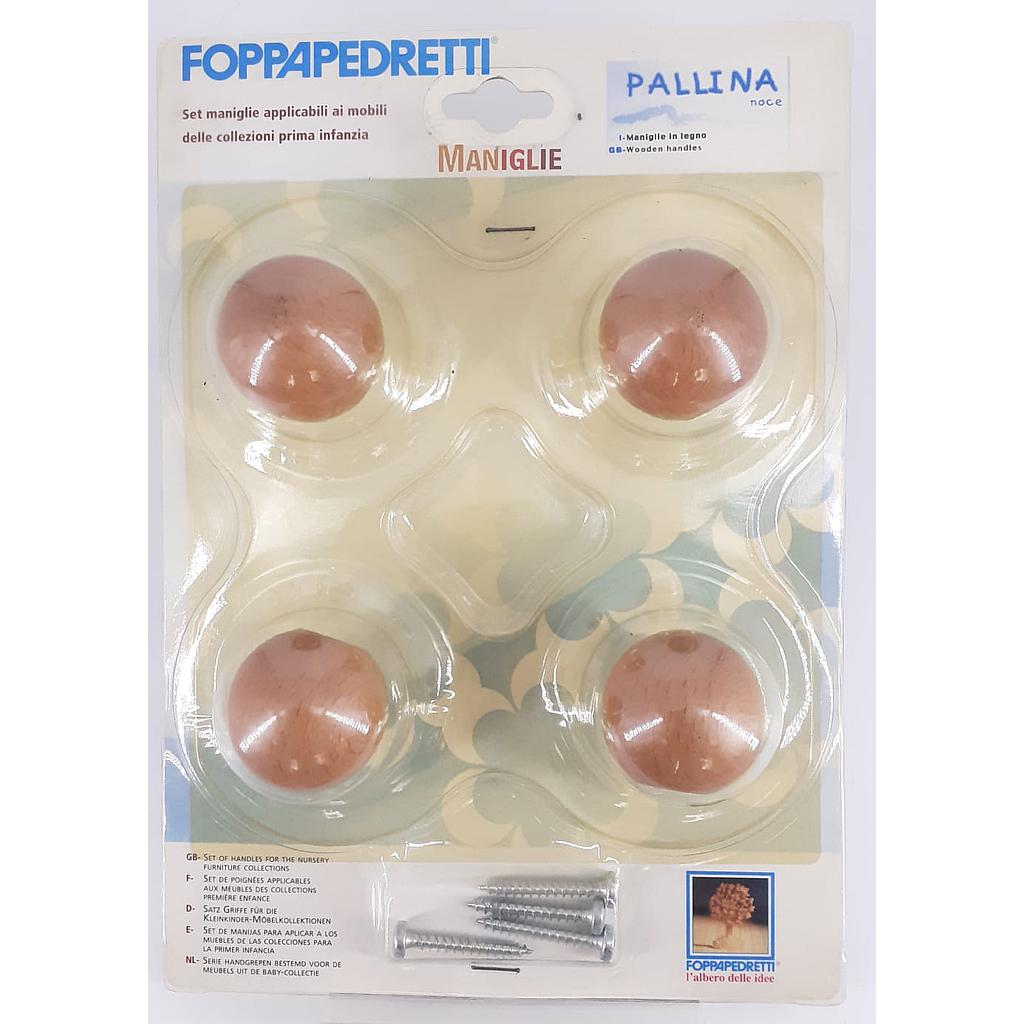 set 4 maniglie rotonde tinta noce per mobili