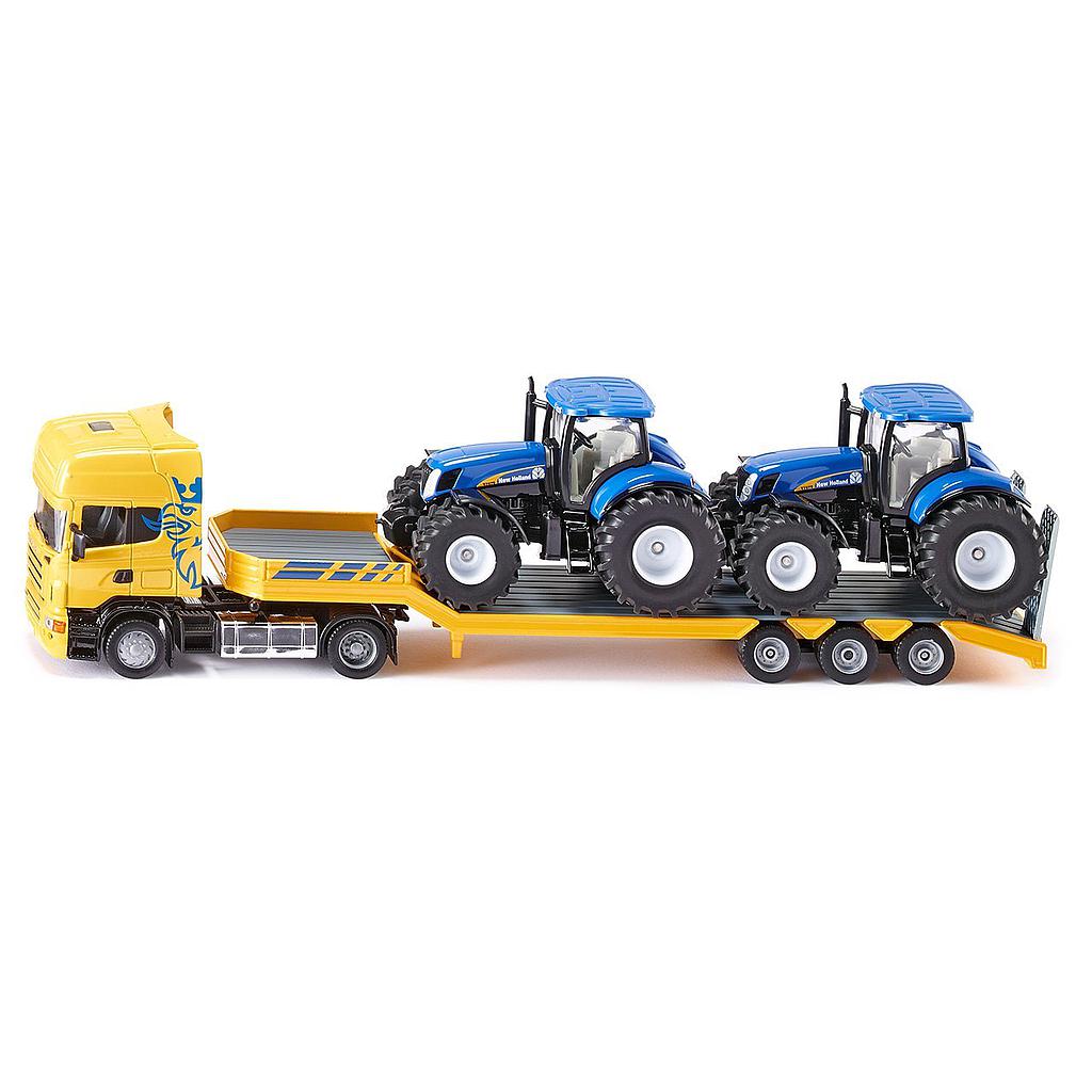 Camion con rimorchio con 2 trattori new holland