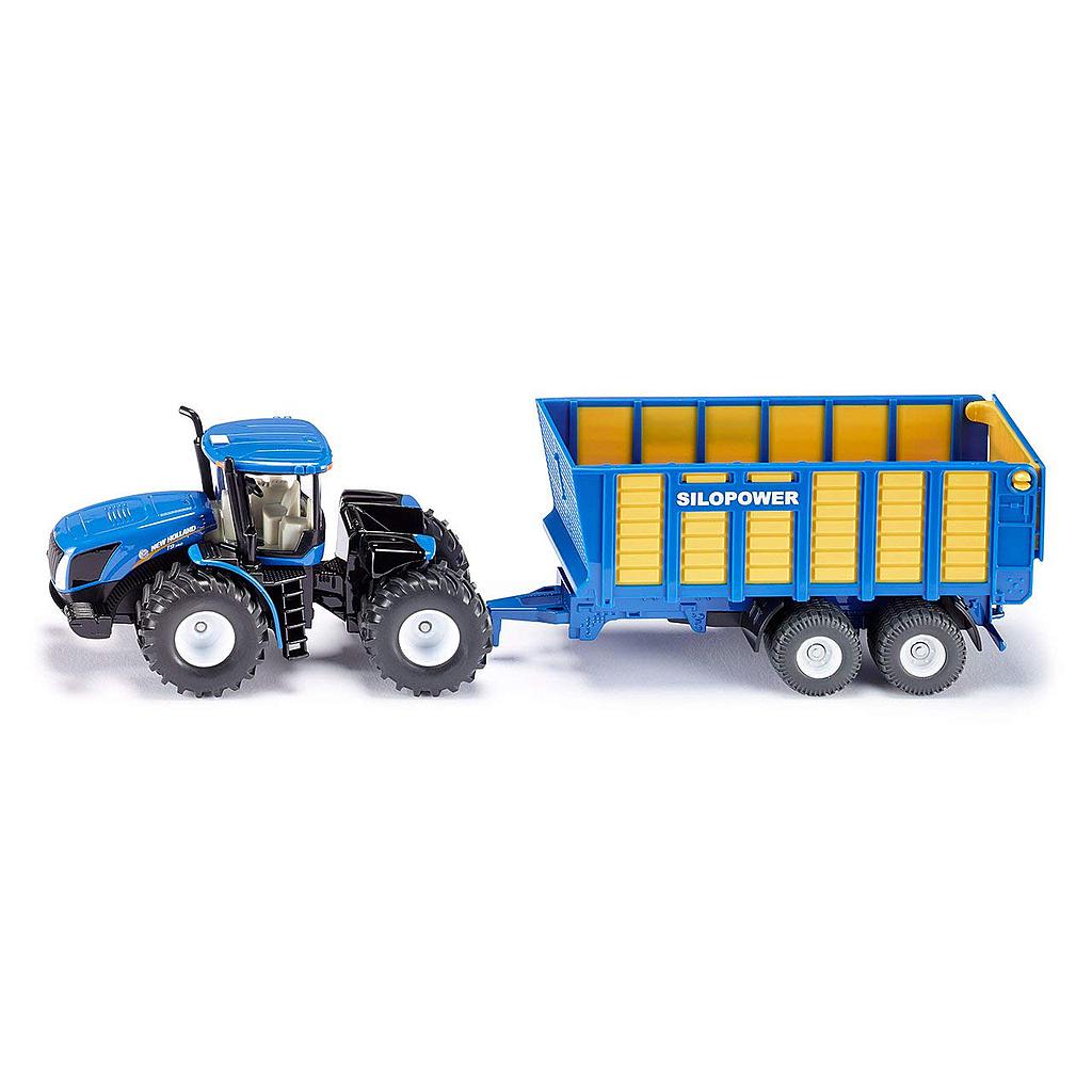 Trattore new Holland con rimorchio