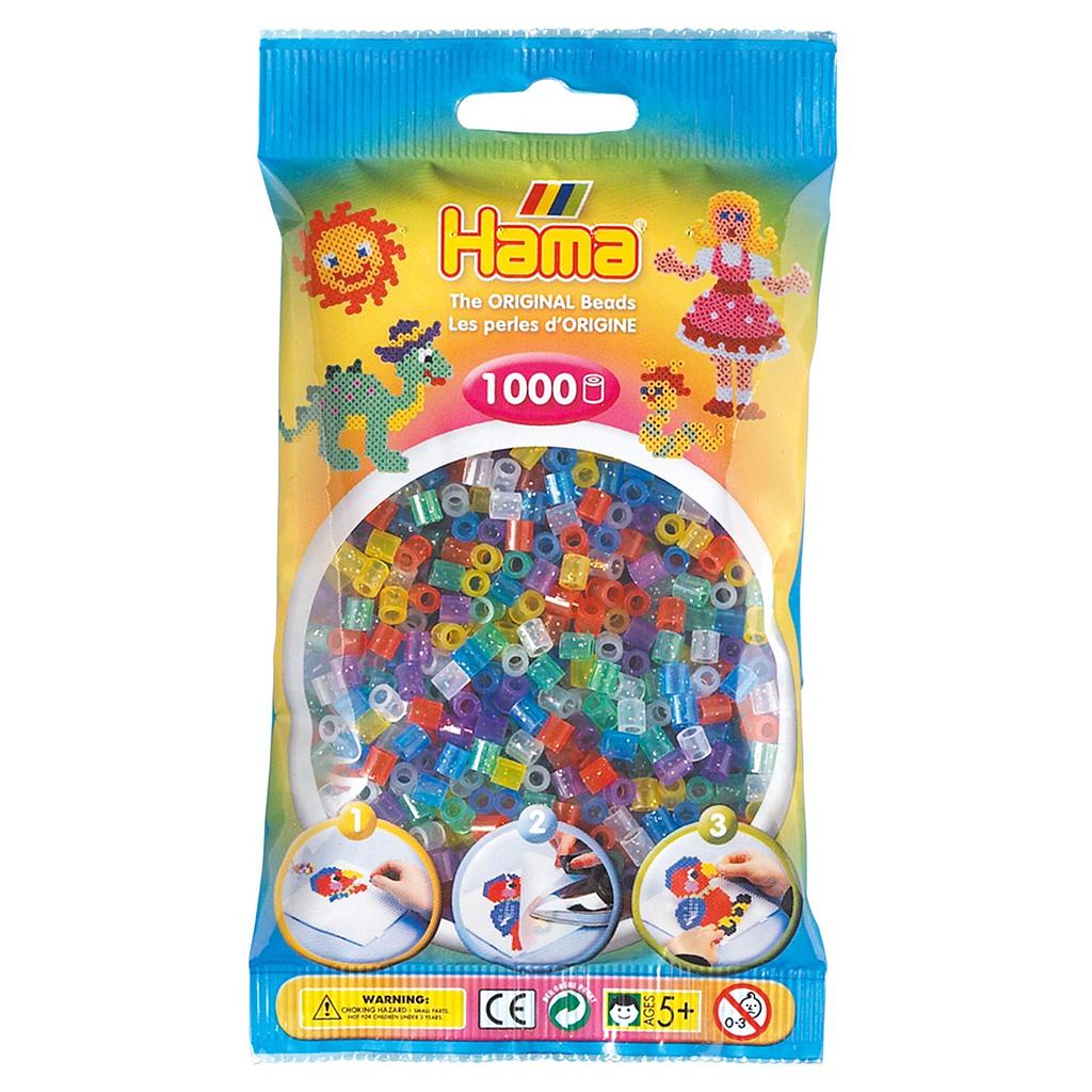 Perle hama multicolore glitterate 1000 pz