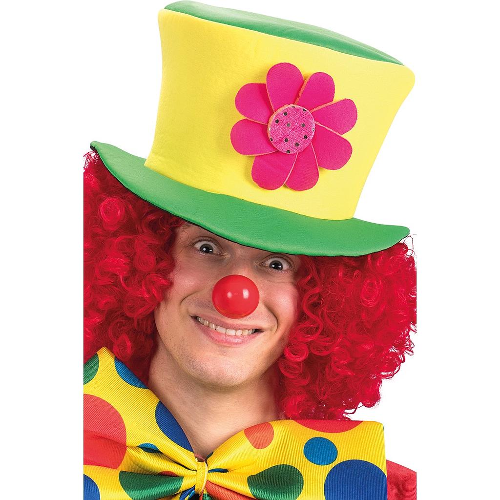 Cappello clown in tessuto verde giallo