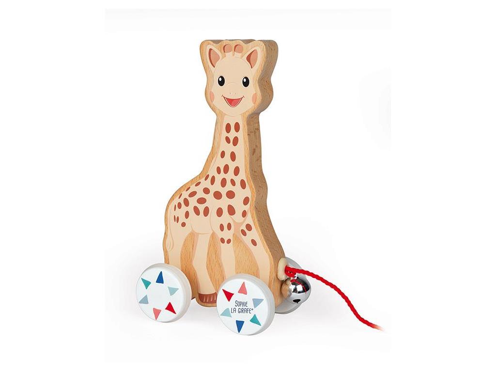 Sophie la Giraffe da trainare in legno