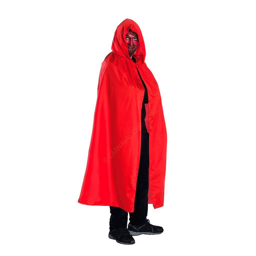 mantello con cappuccio rosso adulto