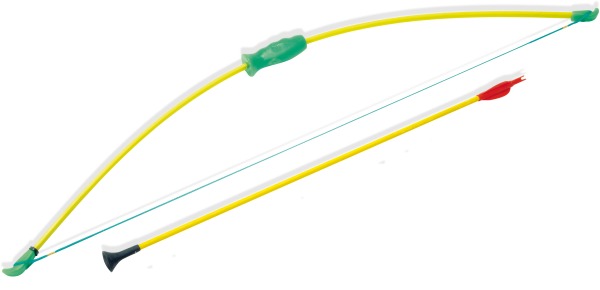 arco in fibra 100cm con 1 freccia con  ventosa