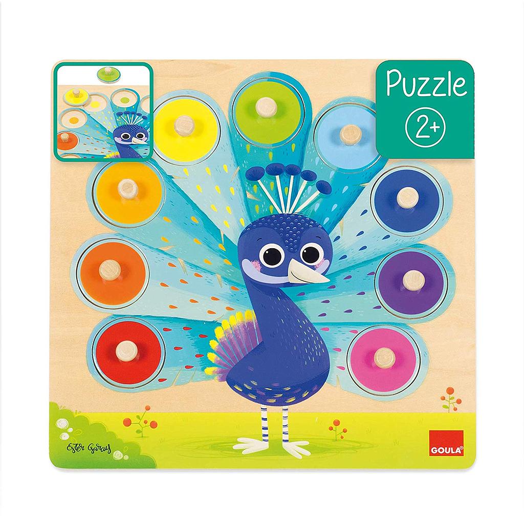 puzzle pavone legno