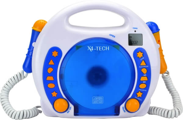 Lettore CD Karaoke MP3 2 Microfoni blu 