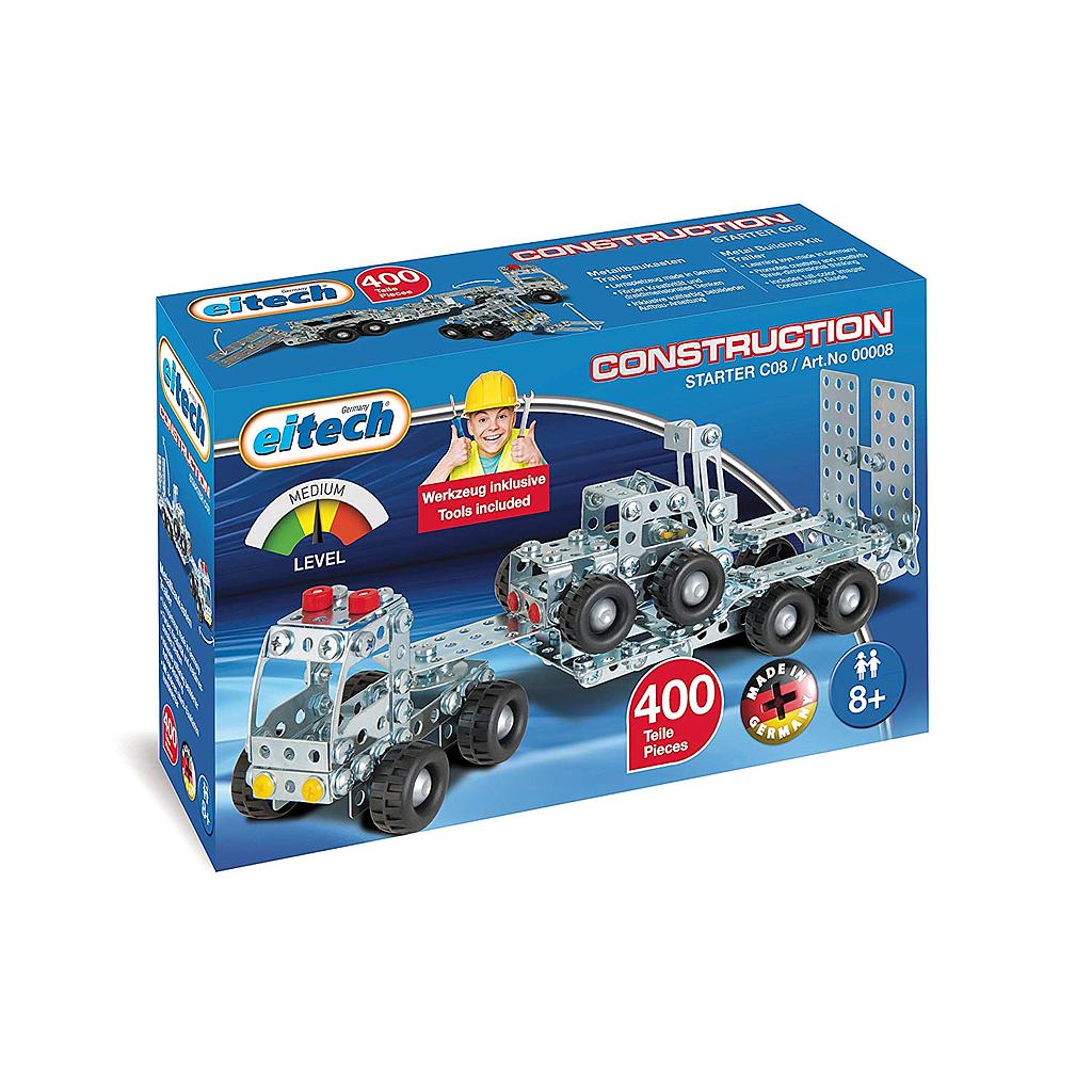 Camion con rimorchio e carrello elevatore