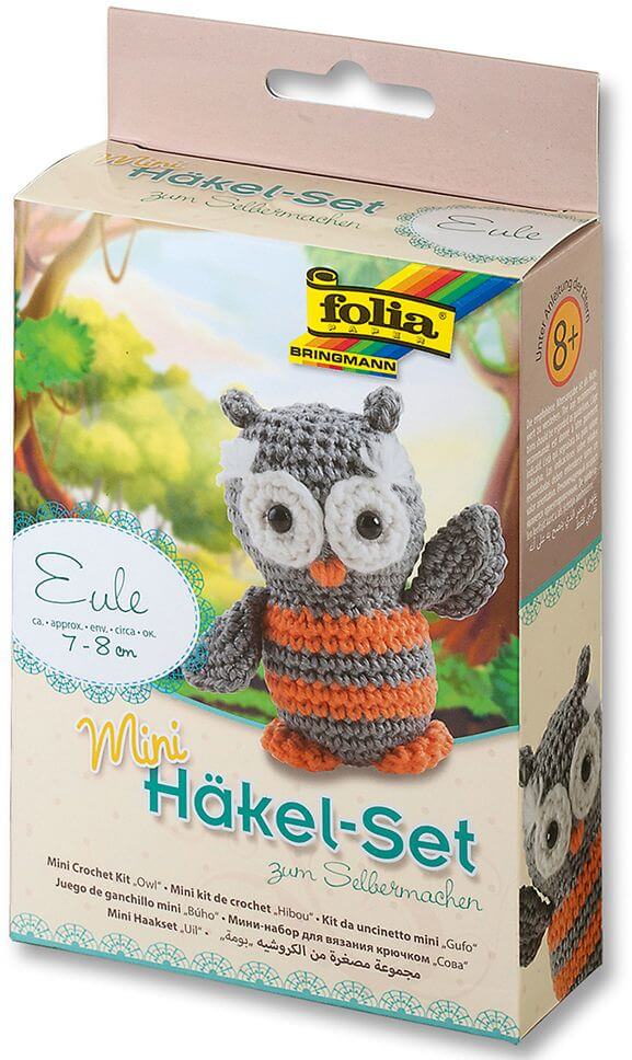 mini kit da uncinetto gufo
