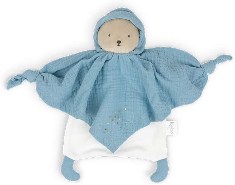 doudou orso in cotone bio azzurro