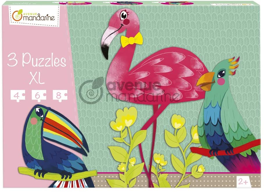 3 puzzle XL uccelli tropicali