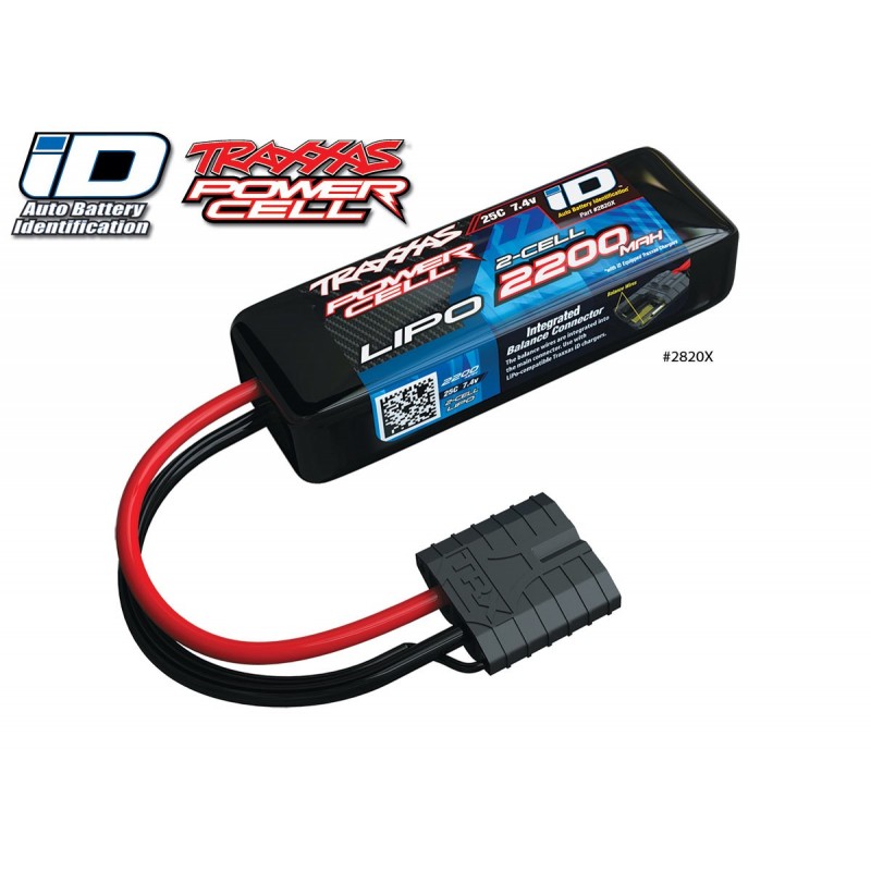 Batteria Lipo 2200mah 7,4v 2s 25c ID traxxas