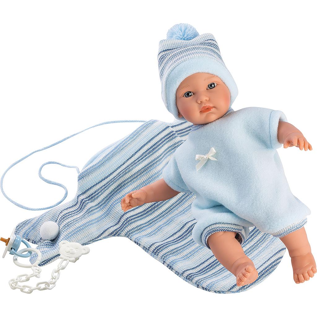 Bambola Cuquito con sacco azzurro