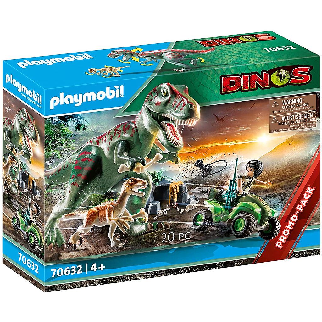 L'Attaco dei Dinos T Rex con Raptor e Quad
