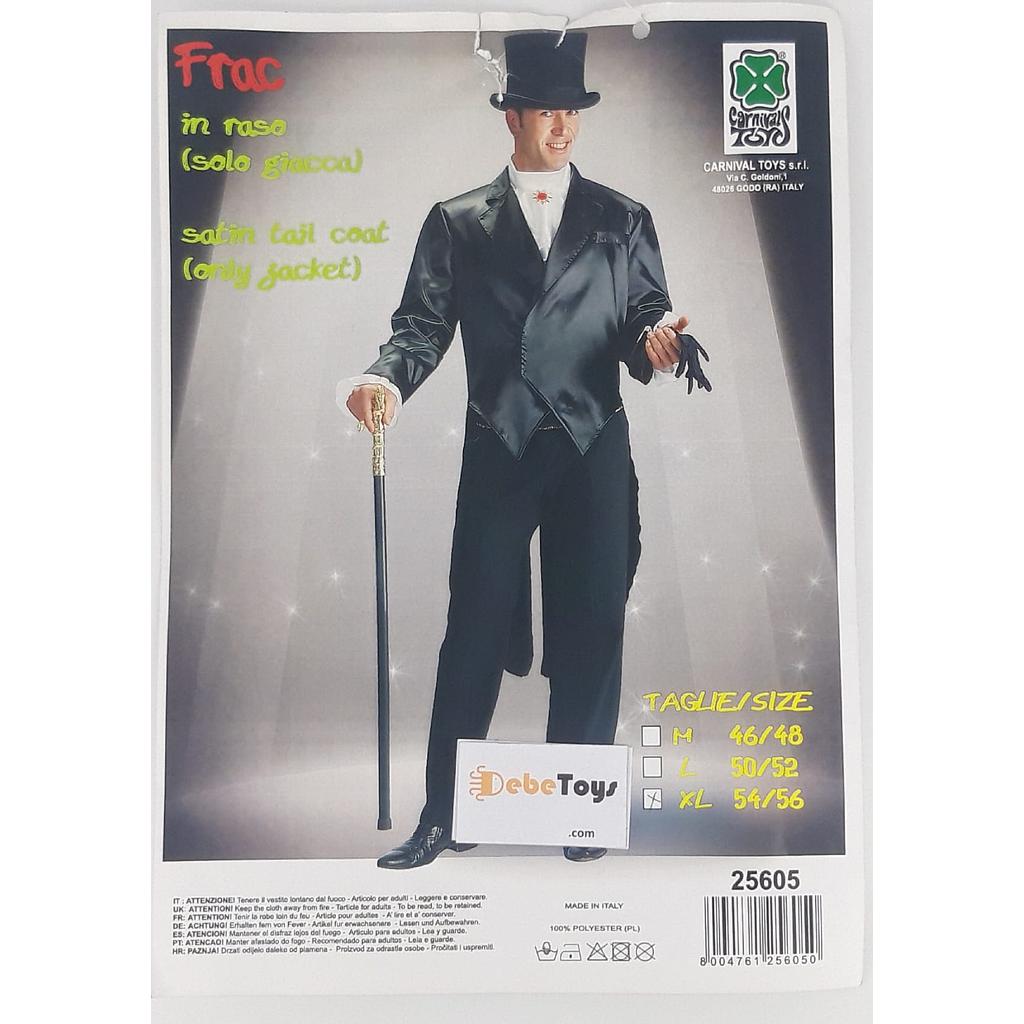 Costume frac Giacca in raso nero Tg. XL