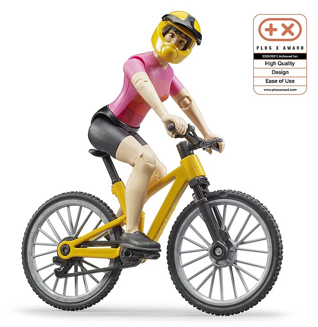 Mountain bike bworld con ciclista