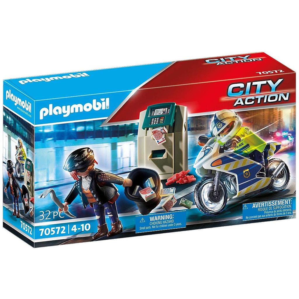 Poliziotto in moto e ladro
