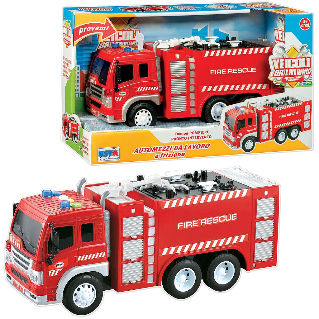 Camion dei pompieri con luci e suoni a frizione