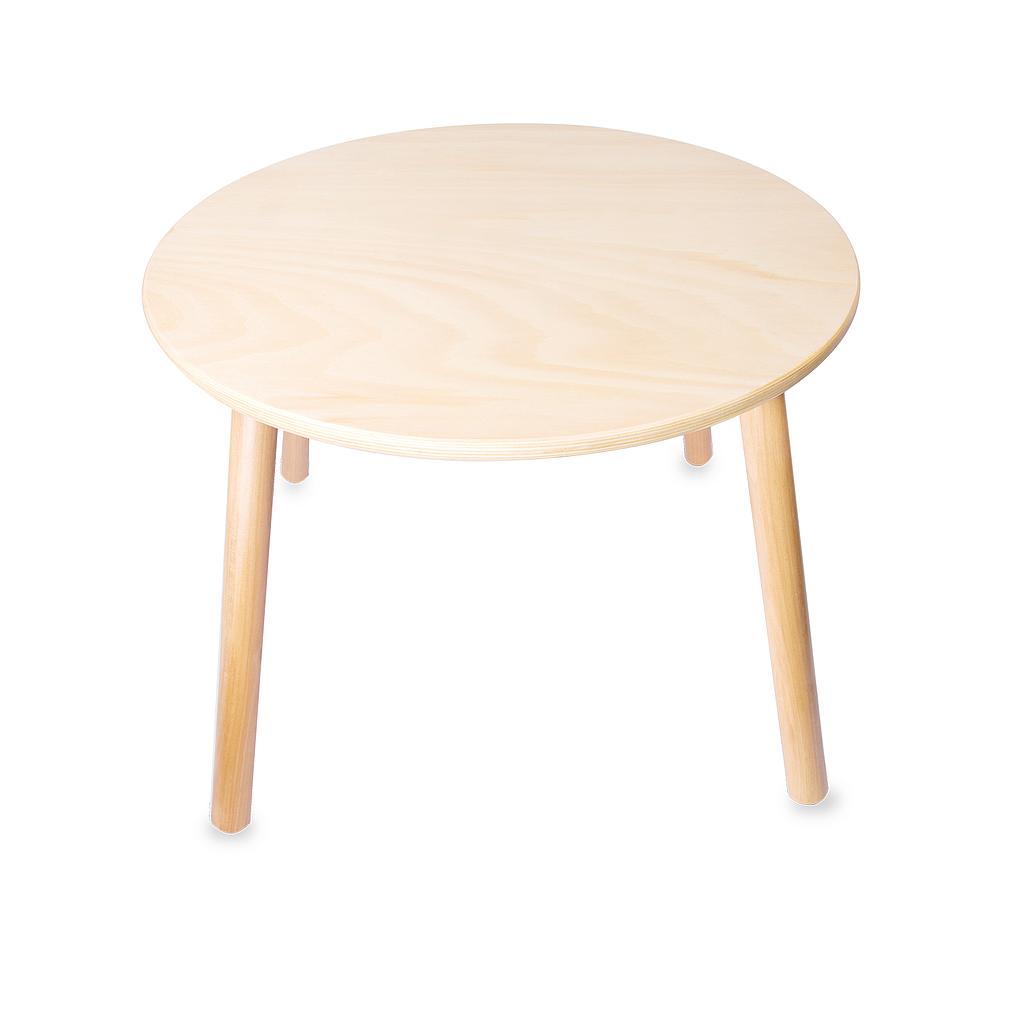Tavolo rotondo in legno naturale