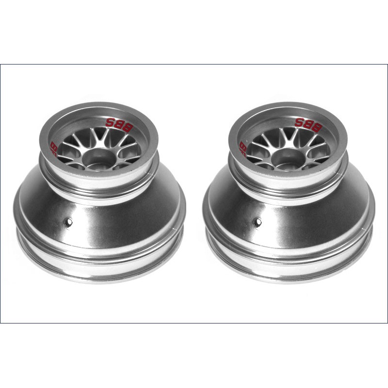 Coppia cerchioni F1 cromati con decals BBS Ferrari F2004